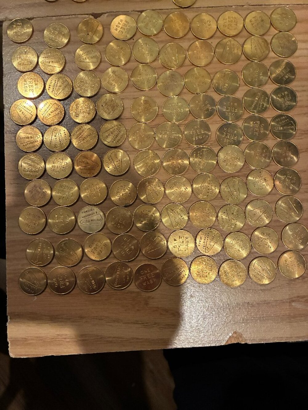 346 tokens from Scotch Wash over 3 pounds plus a vintage money bag no returns